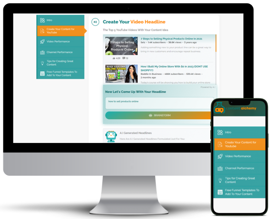 Clickable headline creator inside Content Alchemy
